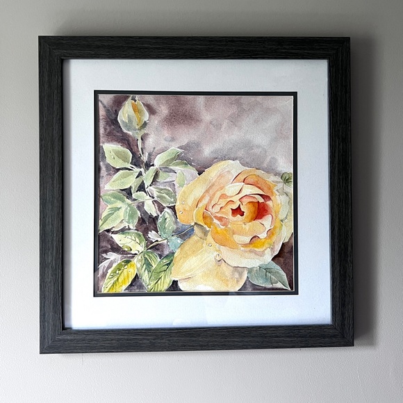 Rose-Polka. Original watercolor hand painted.